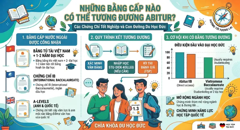 Abitur là gì? Tìm hiểu bằng tốt nghiệp THPT Đức Những bằng cấp nào có thể tương đương Abitur?