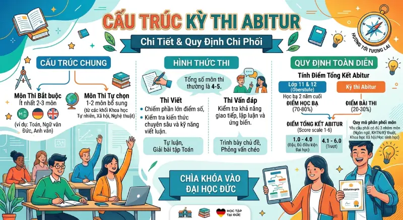 Abitur là gì? Tìm hiểu bằng tốt nghiệp THPT Đức Cấu trúc kỳ thi Abitur như thế nào?