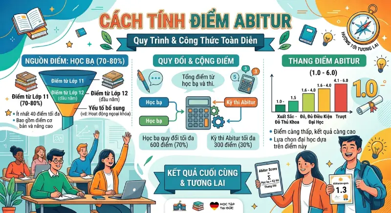 Abitur là gì? Tìm hiểu bằng tốt nghiệp THPT Đức Cách tính điểm Abitur