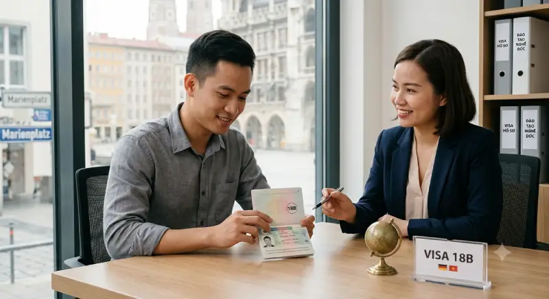 Chuyển visa 16D sang 18B được không? Visa 18B Đức là gì?